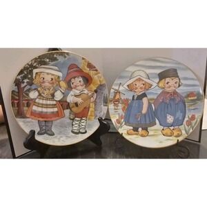Dolly Dingle 1981 World Traveler Holland & Italy Plates 1st Edition
